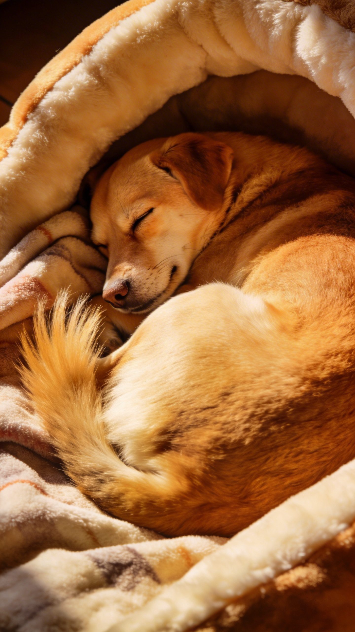 Happy dog sleeping peacefully in consistent bedtime spot