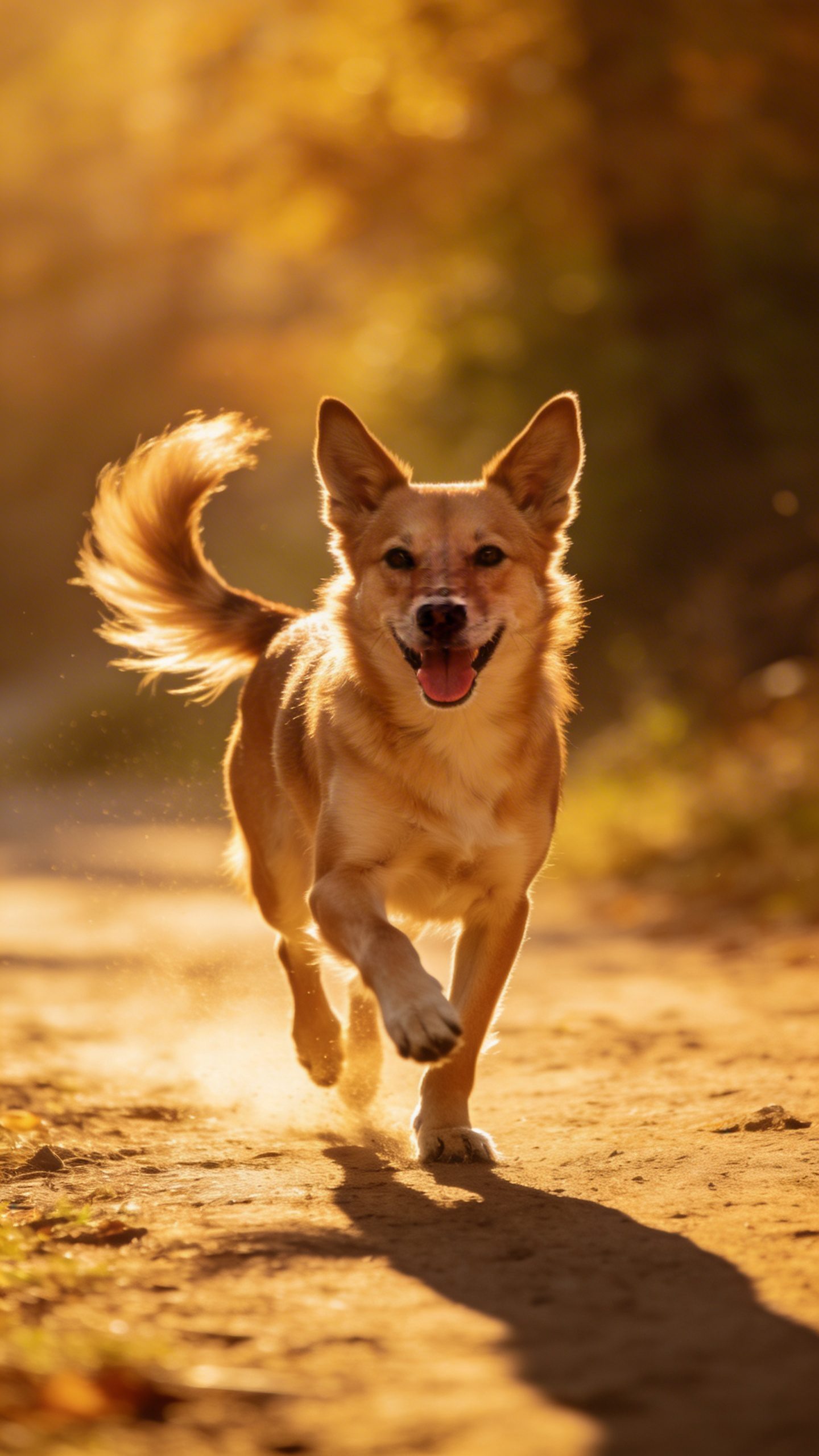 Happy dog wagging tail with full-body wiggle motion