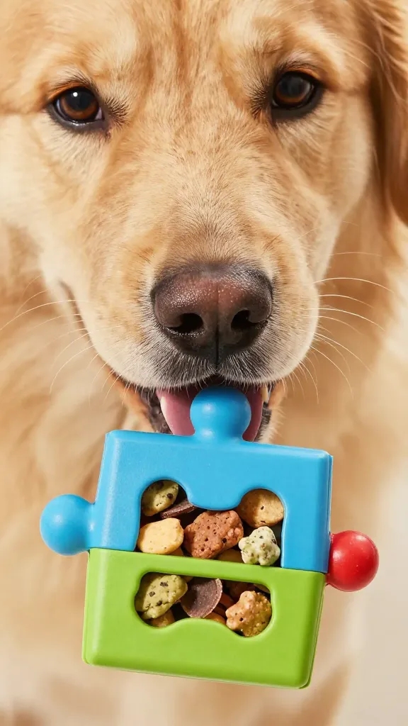 "close-up puzzle toy with hidden treats, dog nose"