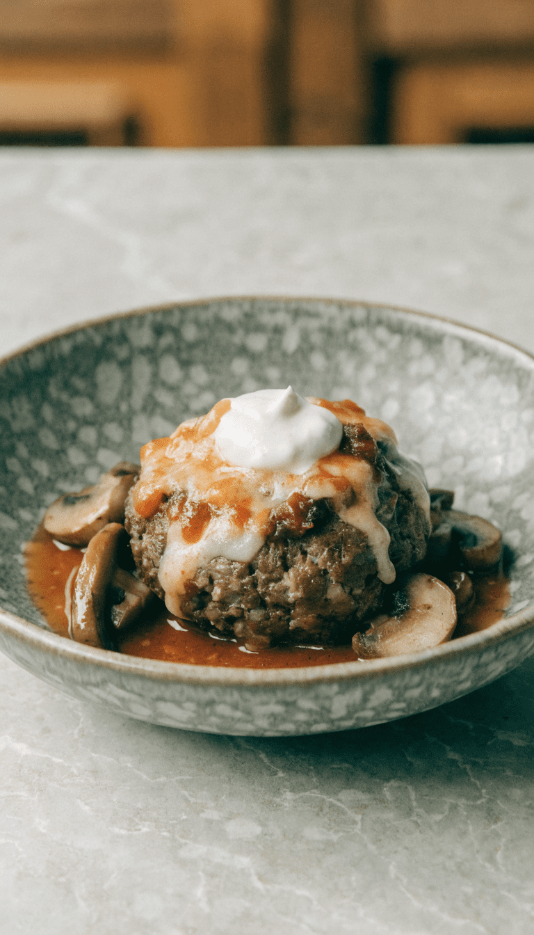"Dog-friendly deer hamburger patty served in bowl"