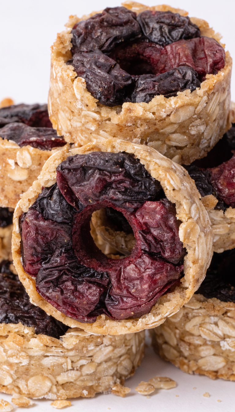 "Two-ingredient dog treats close-up on white background"