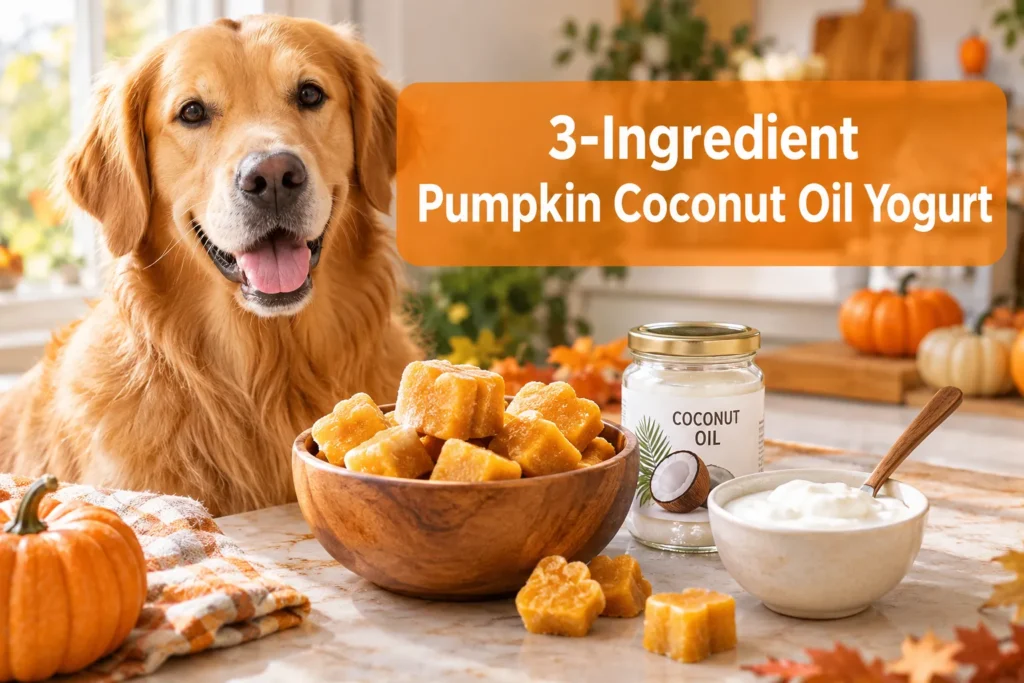 3-Ingredient Pumpkin Coconut Oil Yogurt Dog Treats for a Happy, Healthy Pup